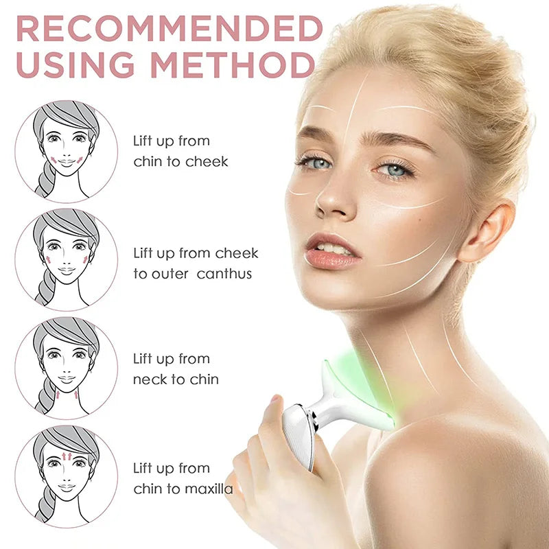 Neck Facial Lifting Device Skin Tightening Anti Wrinkle // Dispositivo de estiramiento facial del cuello Estiramiento de la piel antiarrugas